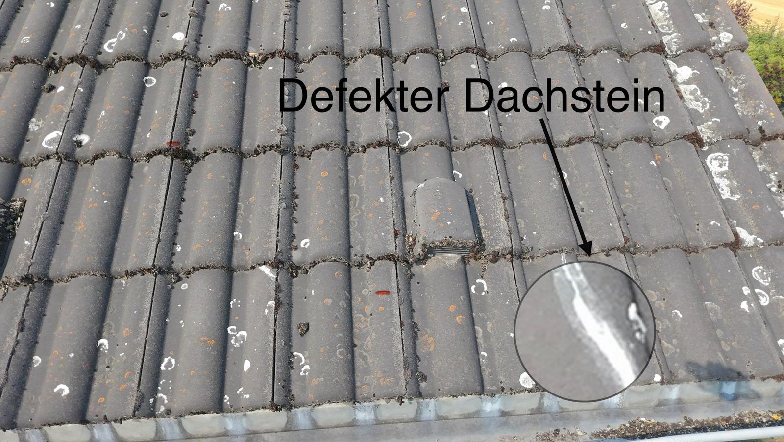 Dachcheck mit festgestelltem Dachsteinschaden in Hürth