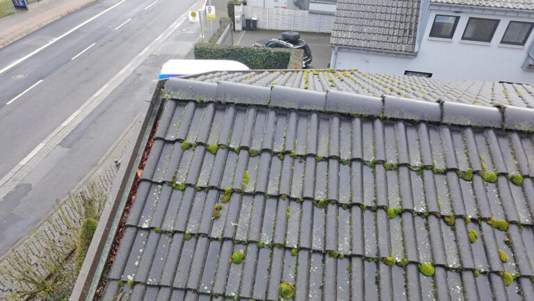 Dachwartung bei starkem Moosbewuchs in Siegburg